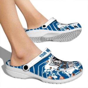 personalized dallas mavericks zigzag paint burst clog fashion forward