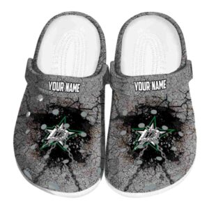personalized dallas stars cracked ground texture clog best selling