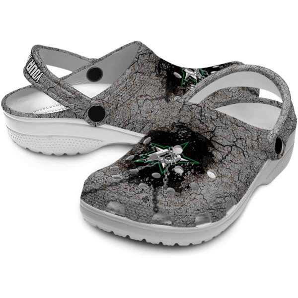 personalized dallas stars cracked ground texture clog high quality
