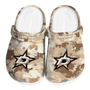 personalized dallas stars desert camo clog best selling