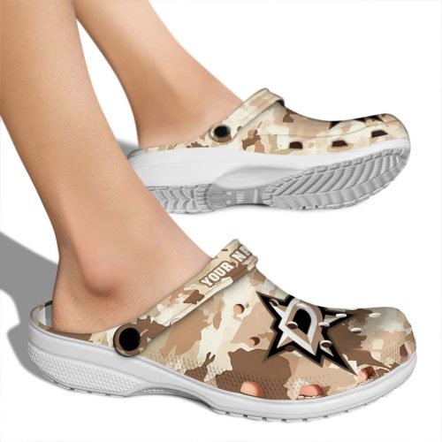personalized dallas stars desert camo clog fashion forward
