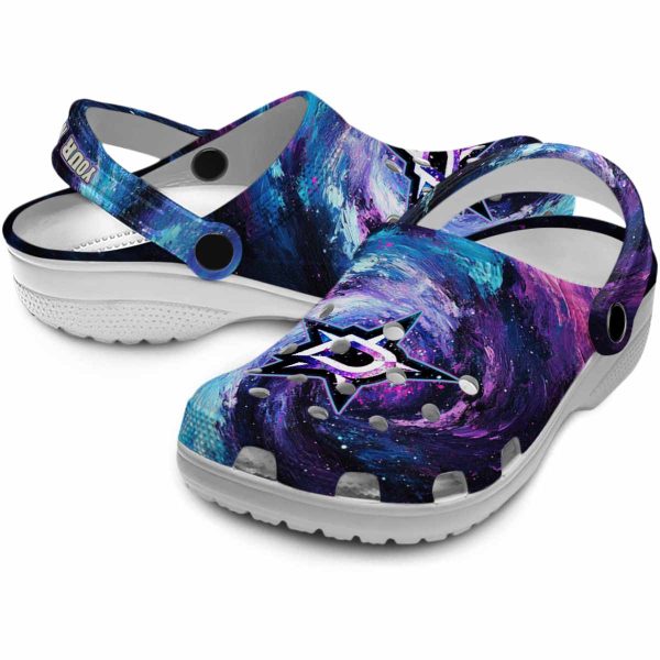 personalized dallas stars galaxy swirl clog high quality