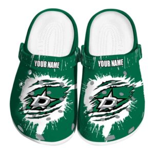 personalized dallas stars splash motif background clog best selling