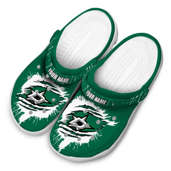 personalized dallas stars splash motif background clog latest model