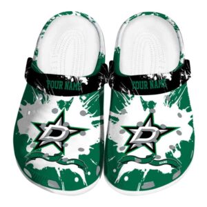 personalized dallas stars splatter pattern clog best selling