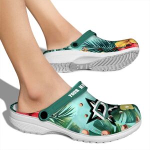 personalized dallas stars tropical vibes clog fashion forward