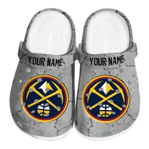 personalized denver nuggets cracked texture clog best selling