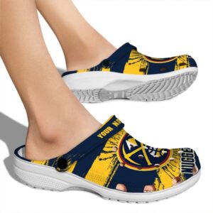 personalized denver nuggets paint splatter graphics clog fashion forward
