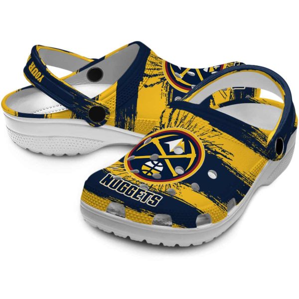 personalized denver nuggets paint splatter graphics clog high quality