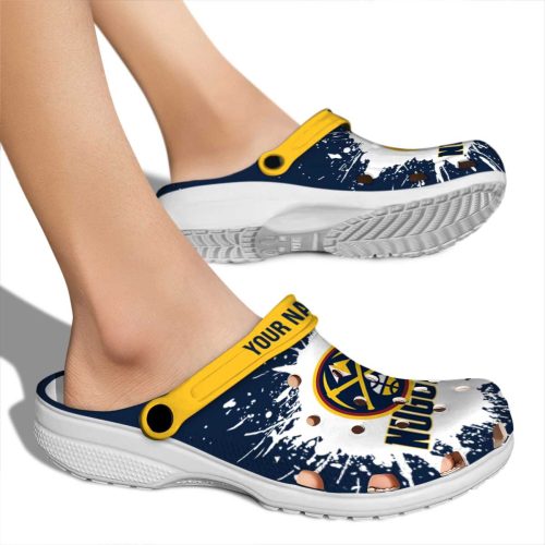 personalized denver nuggets splash art clog fashion forward