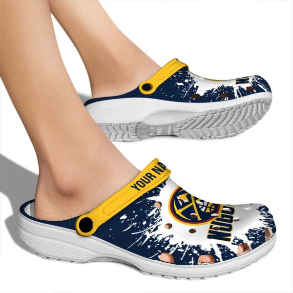 personalized denver nuggets splash art clog fashion forward
