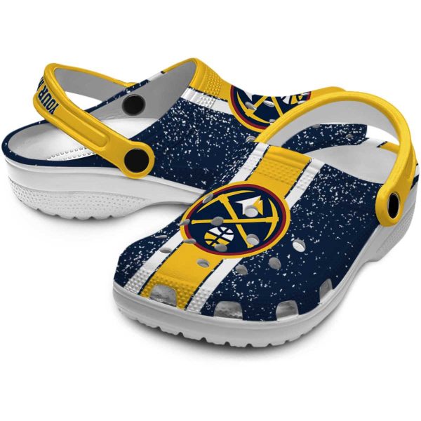 personalized denver nuggets vertical stripes clog high quality