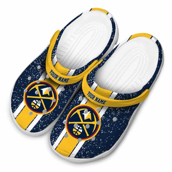 personalized denver nuggets vertical stripes clog latest model