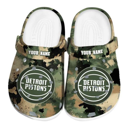 personalized detroit pistons camouflage craze clog best selling