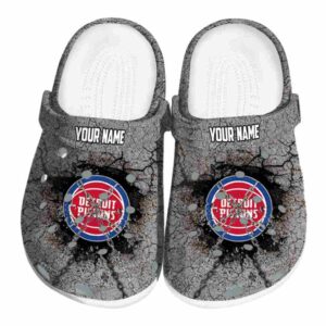 personalized detroit pistons cracked ground texture clog best selling