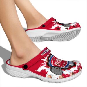 personalized detroit pistons gripping hand clog fashion forward