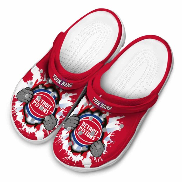 personalized detroit pistons gripping hand clog latest model