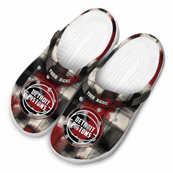 personalized detroit pistons plaid fusion clog latest model