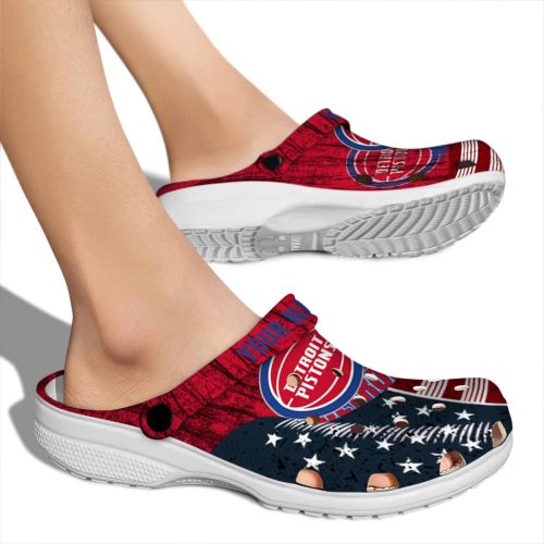 personalized detroit pistons star spangled side pattern clog fashion forward