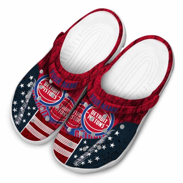 personalized detroit pistons star spangled side pattern clog latest model