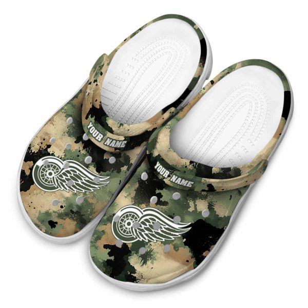 personalized detroit red wings camouflage craze clog latest model
