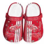 personalized detroit red wings contrasting stripes clog best selling