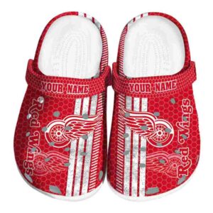 personalized detroit red wings contrasting stripes clog best selling