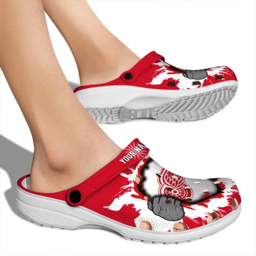 personalized detroit red wings gripping hand clog fashion forward