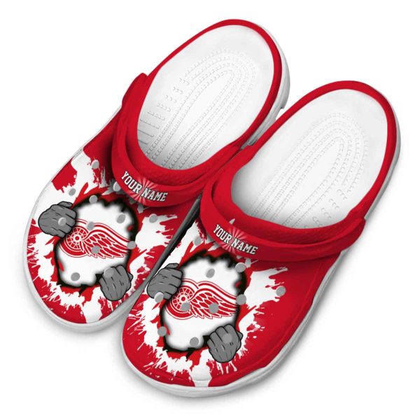 personalized detroit red wings gripping hand clog latest model