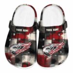 personalized detroit red wings plaid fusion clog best selling
