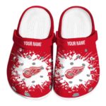 personalized detroit red wings splatter background clog best selling