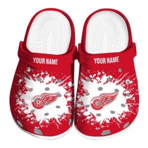 personalized detroit red wings splatter background clog best selling