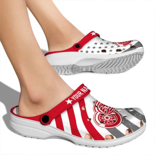personalized detroit red wings star spangled graphic clog fashion forward