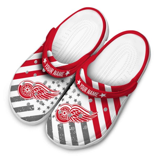 personalized detroit red wings star spangled graphic clog latest model