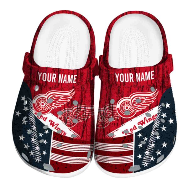 personalized detroit red wings star spangled side pattern clog best selling