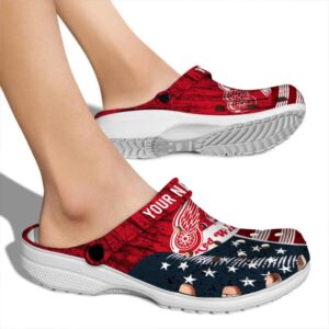 personalized detroit red wings star spangled side pattern clog fashion forward
