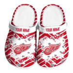 personalized detroit red wings zigzag paint burst clog best selling