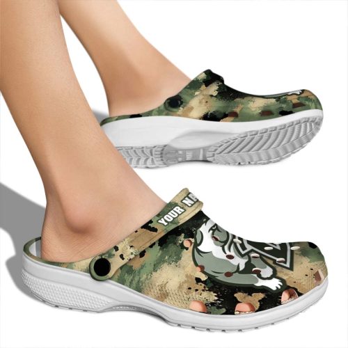 personalized drake bulldogs camouflage craze clog fashion forward