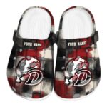 personalized drake bulldogs plaid fusion clog best selling
