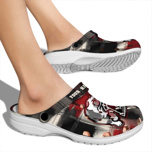 personalized drake bulldogs plaid fusion clog fashion forward