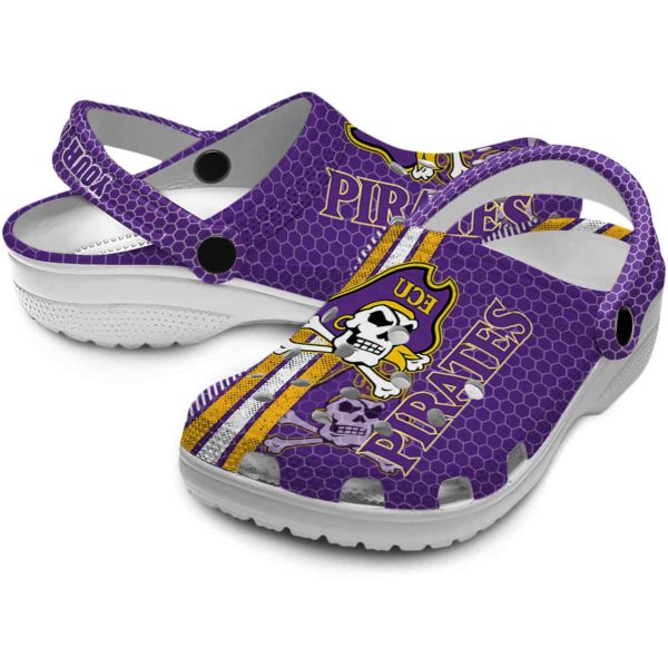 personalized east carolina pirates contrasting stripes clog high quality