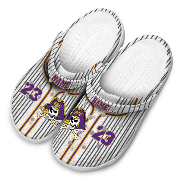 personalized east carolina pirates pinstripe pattern clog latest model