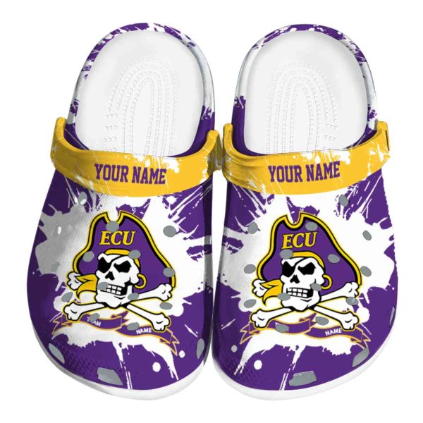 personalized east carolina pirates splatter pattern clog best selling