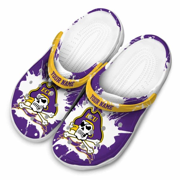 personalized east carolina pirates splatter pattern clog latest model