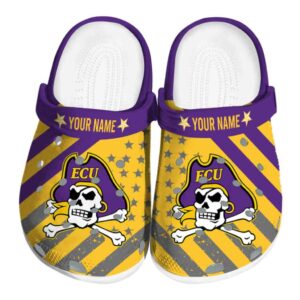 personalized east carolina pirates star spangled graphic clog best selling