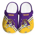 personalized east carolina pirates striped accents clog best selling