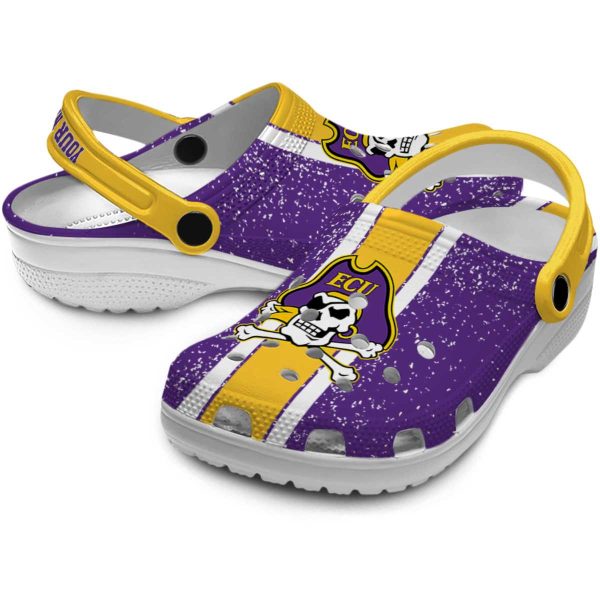personalized east carolina pirates vertical stripes clog high quality