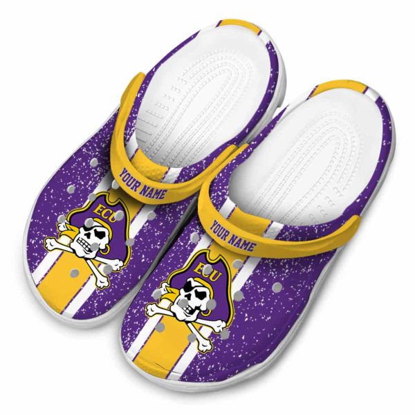 personalized east carolina pirates vertical stripes clog latest model
