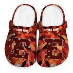 personalized eastern michigan eagles autumn leaves clog best selling