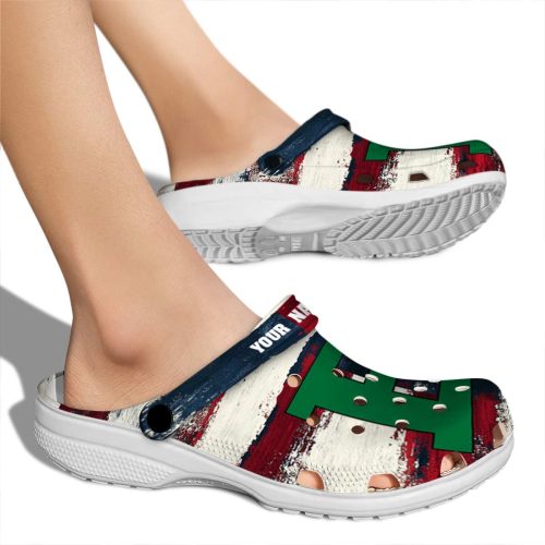 personalized eastern michigan eagles patriotic stripes clog fashion forward